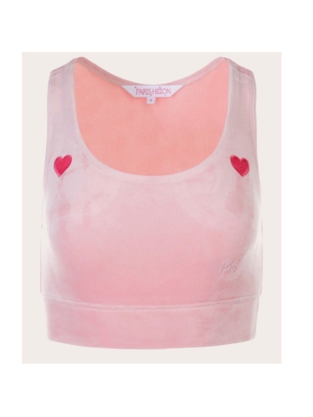 Paris Hilton Medium Set Masterpiece Pants Heart Sports Bra Pearl Blush pink NWT - Picture 2 of 15